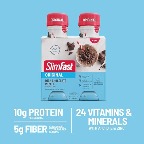 SlimFast Meal Replacement Shake, Creamy Milk Chocolate, 11 Fl Oz, 12 Count Q3335