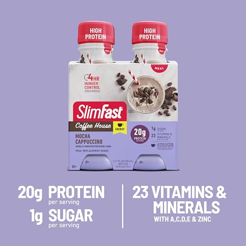 SlimFast Protein Shake, Chocolate, 20g Protein, Meal Replacement, 12 Count R712103