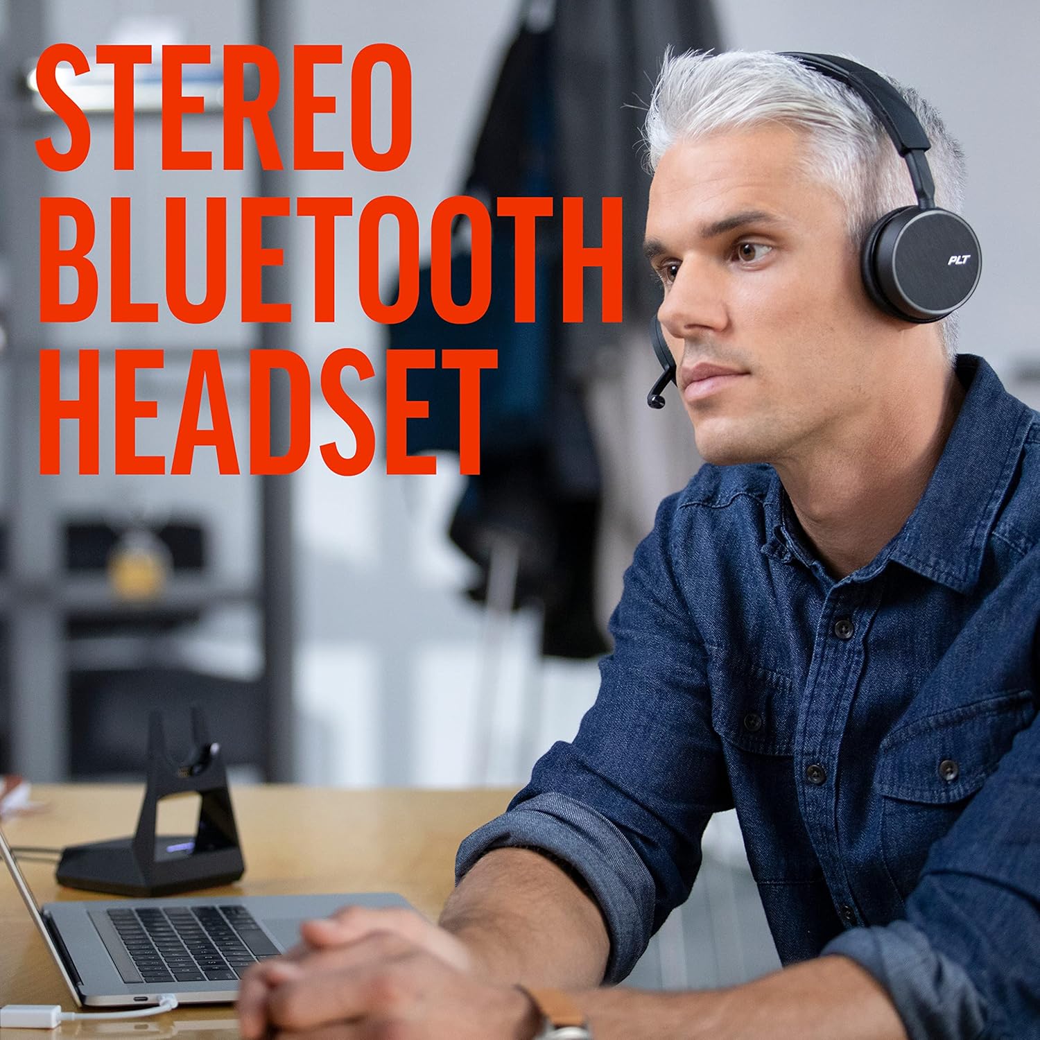 Plantronics Voyager 4210 UC USB-A Bluetooth Headset with Charge Stand L2755