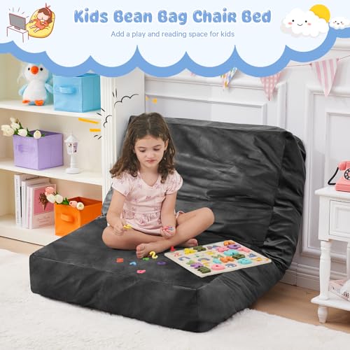 Giant Bean Bag Chair for Adults Convertible Bed with Microfiber Cover Charcoal G62613