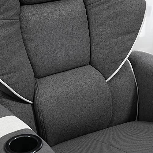 HOMCOM Manual Recliner Swivel Lounge Armchair with Footrest, Black X595632