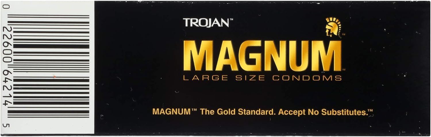 Trojan Magnum XL Lubricated Latex Condoms, 12 ct, Pack of 6 W3704