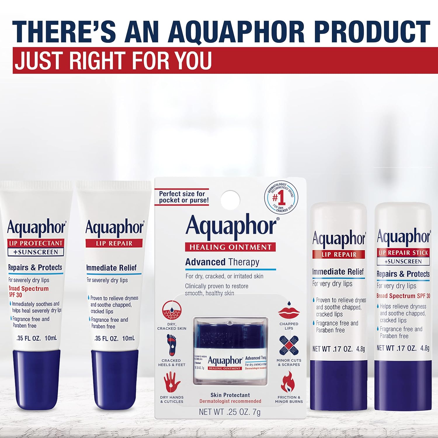 Aquaphor Lip Repair Stick with Sunscreen, 2 Count K653