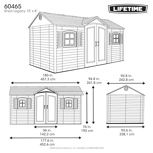 Lifetime Outdoor Storage Shed 15 x 8 ft X615712