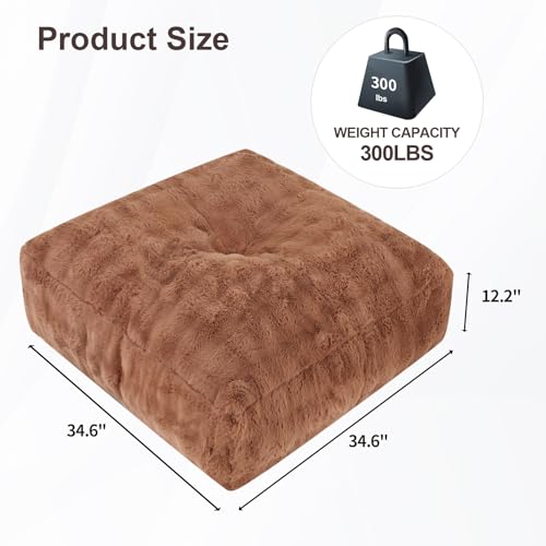 Comfy Lazy Floor Sofa Bean Bag Chair for Adults, Brown B5496