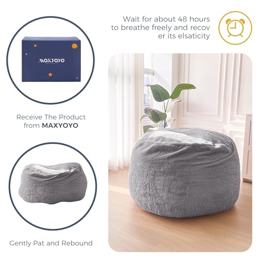 MAXYOYO Giant Bean Bag Chair Bed for Adults, Convertible Floor Sofa G466