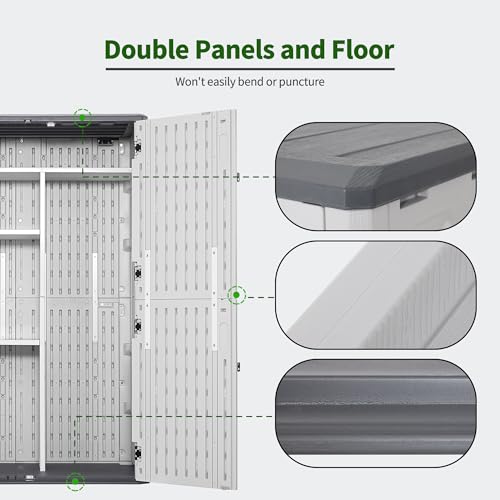 Macrout Plastic Storage Shed 4.3 x 2.5 ft Waterproof Outdoor Cabinet G522