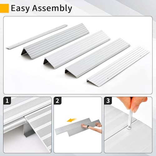 IRONMAX Door Threshold Ramp, 3" Rise Aluminum Entry Ramp for Wheelchairs H148247
