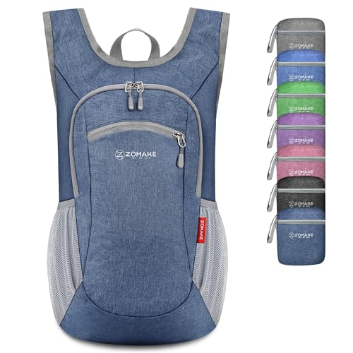 ZOMAKE Ultra Lightweight Packable Backpack - 10L Small Daypack Light Foldable Backpack Water-Resistant Backpack for Hiking (Black)