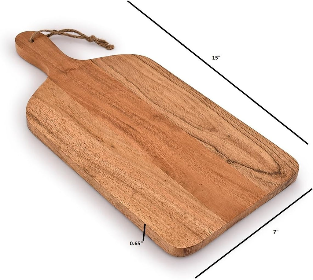Acacia Wood Cutting Board with Handle for Kitchen, Cheese and Serving H79521