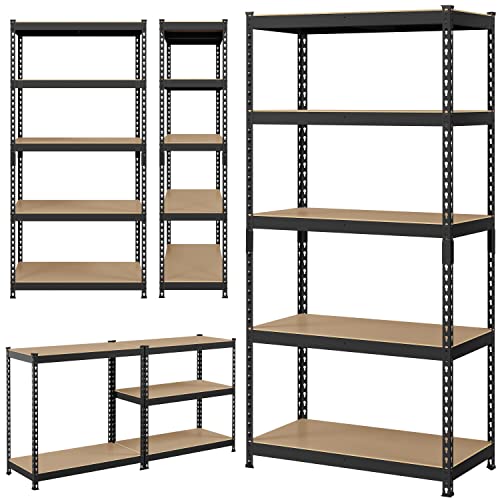 Yaheetech 5-Tier Heavy Duty Garage Shelving Unit, Adjustable Metal Storage Rack, Blue J339478