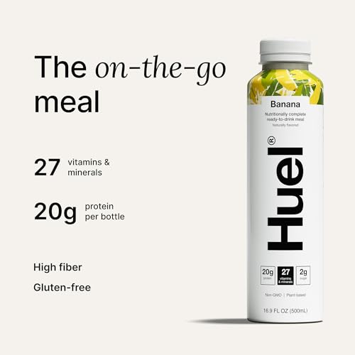 Huel Ready-to-Drink Chocolate Meal Replacement, 20g Protein, 16.9 Fl Oz (12 Pack) D52742