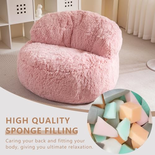 BYBYME Giant Faux Fur Bean Bag Chair for Adults with Filler T1937