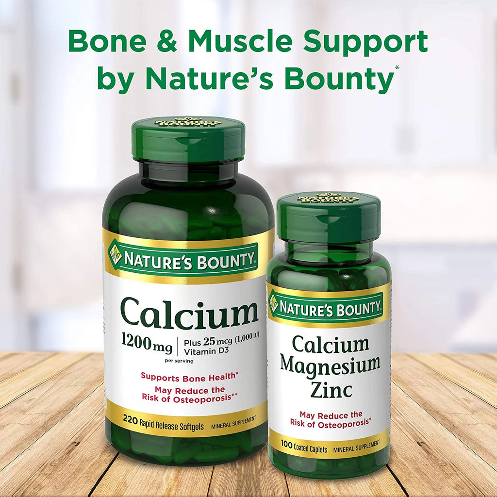 Nature's Bounty Calcium 1200mg Plus Vitamin D3 Softgels, 220 Count A81200