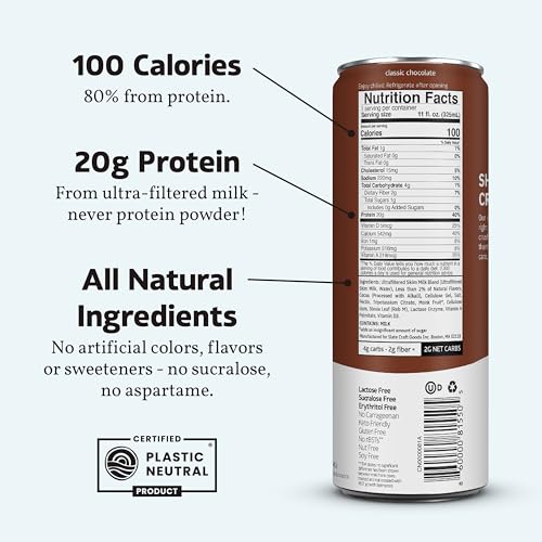 Slate Milk High Protein Dark Chocolate Shake, Lactose Free, 11 fl oz, 12 Cans C31569