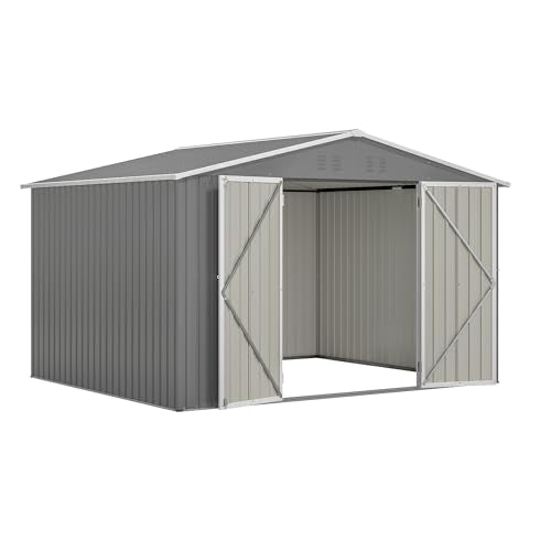 Outdoor Storage Shed 6x4 Ft, Heavy-Duty Resin Tool Shed with Lockable Doors Z7258