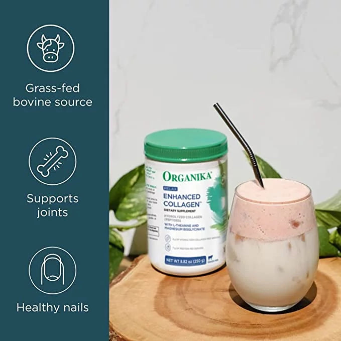 Organika Enhanced Collagen Relax Powder - L-Theanine & Magnesium - 29 Servings H325