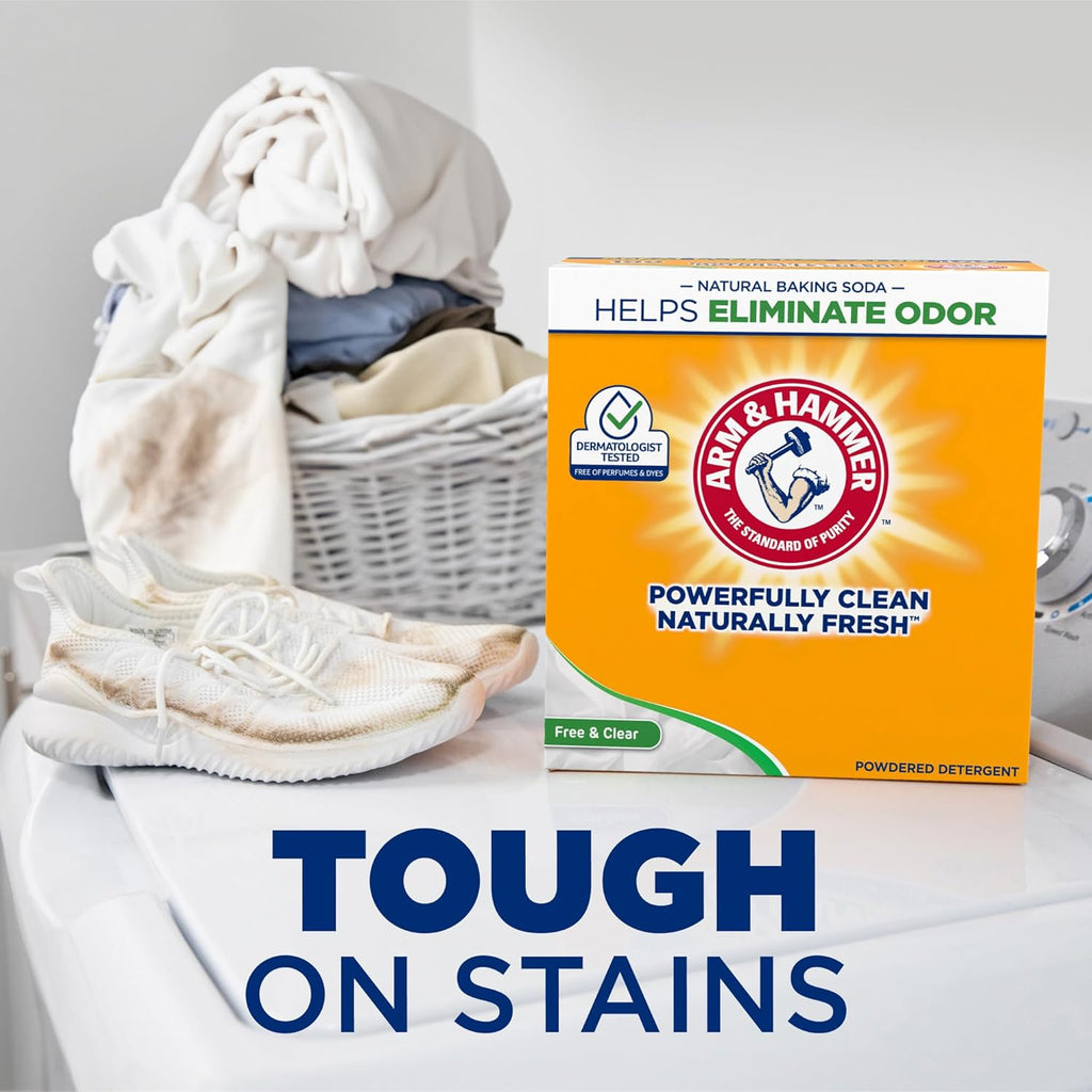 Arm & Hammer Laundry Detergent Powder, Free of Perfume & Dyes, 100 Loads S7263