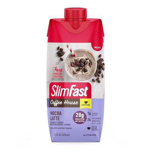 SlimFast Protein Shake, Chocolate, 20g Protein, Meal Replacement, 12 Count R712103