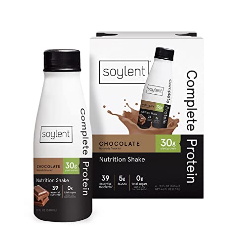 Soylent Complete Protein Shake, Chocolate, 30g Protein, Vegan, 11oz (12 Pack) S70120