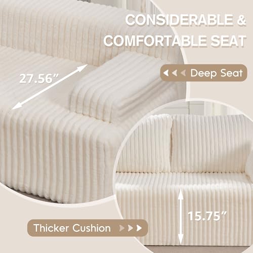 Modular Sectional Sofa L-Shape Couch with Oversized Chaise, Grey Stripe I49459