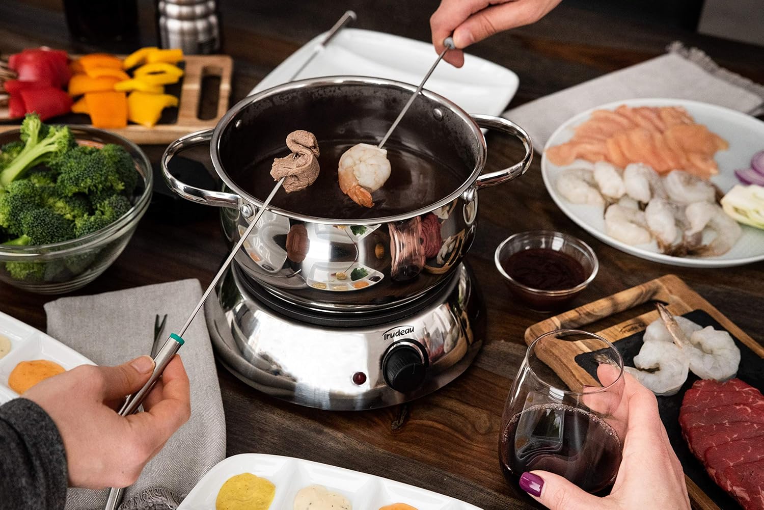 Trudeau Alto 3-in-1 Electric Fondue Set, 81 oz, Silver F5924
