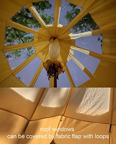 UNISTRENGH 5M Star Gazer Bell Tent 4 Season Waterproof Cotton Canvas for 6-8 Persons I420