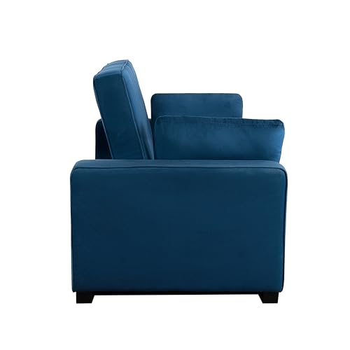Serta Ainsley Convertible Sleeper Sofa Queen Size Navy Velvet V951