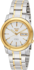 Seiko Men's SNKE54 5 Automatic White Dial Two-Tone Stainless Steel Watch