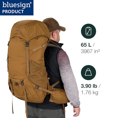 Osprey Rook 65L Men's Backpacking Backpack, Dark Charcoal/Silver Lining X67721