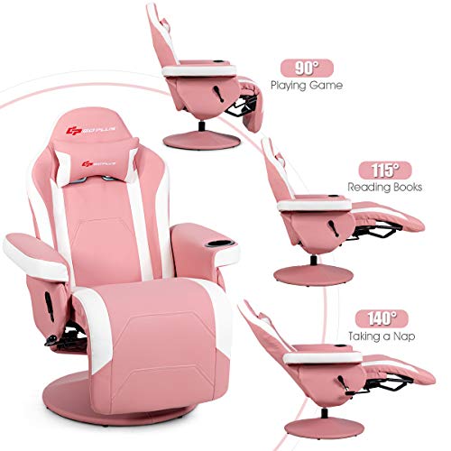 Goplus Massage Gaming Chair, Racing Recliner with Footrest, PU Leather N121