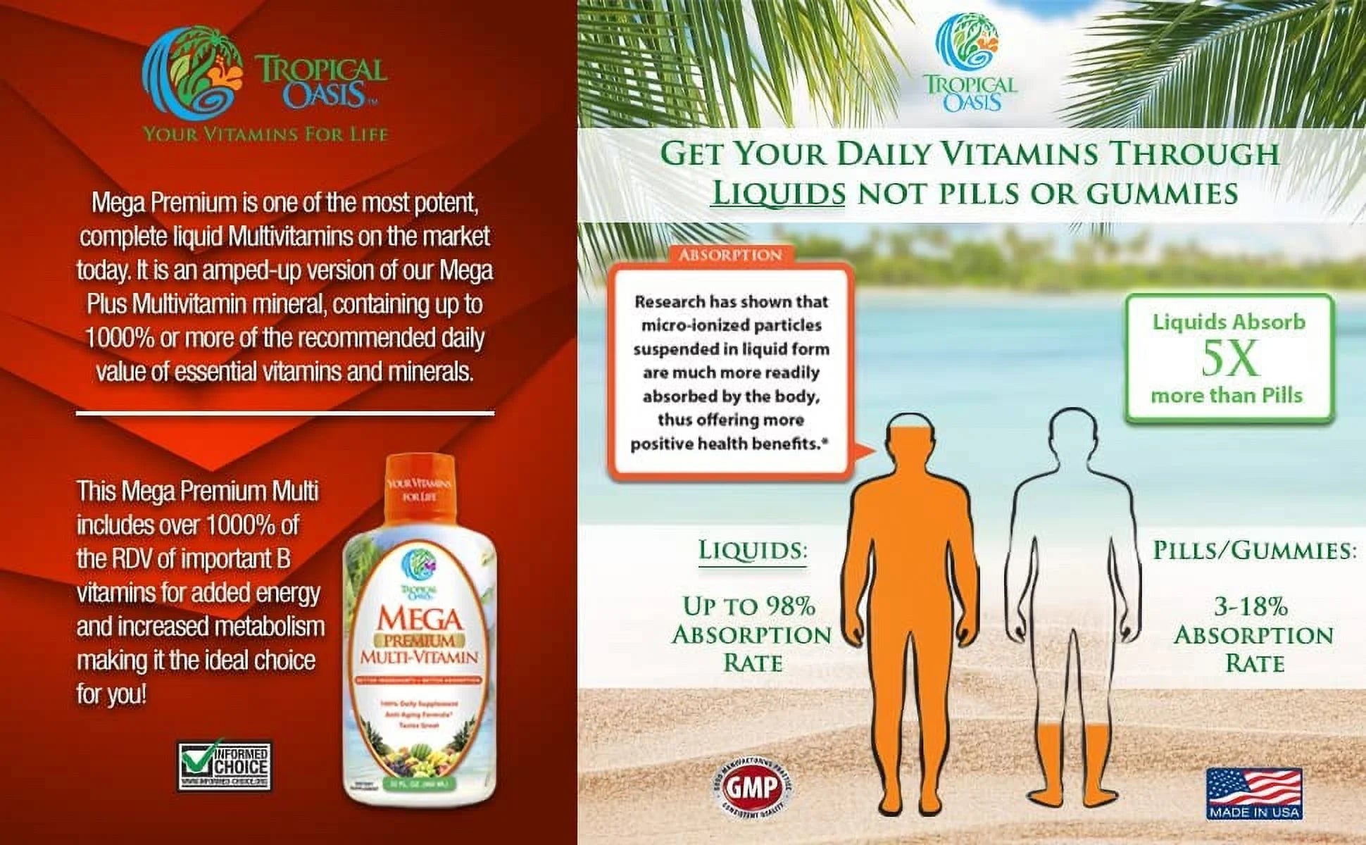 Tropical Oasis Mega Premium Multi-Vitamin 32 fl oz Liquid B721090