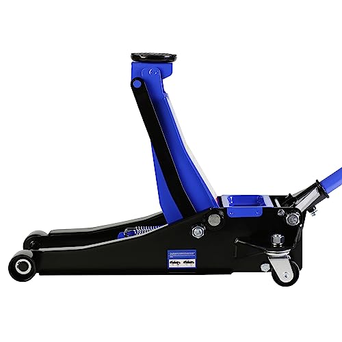 Pvillez Floor Jack, Heavy Duty Hydraulic Low Profile Steel Racing Jack, 2 Ton Capacity Blue H10635