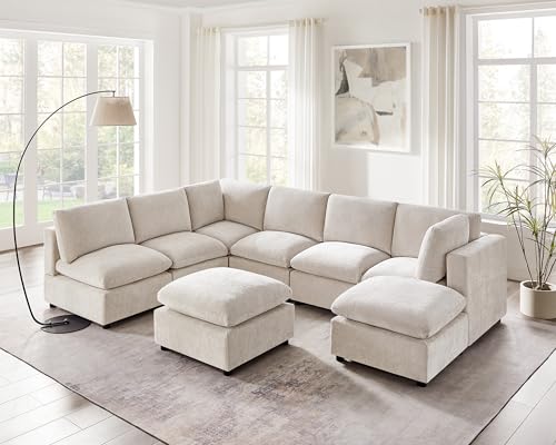 Modular Sectional Sofa with Ottoman for Small Apartments U669203