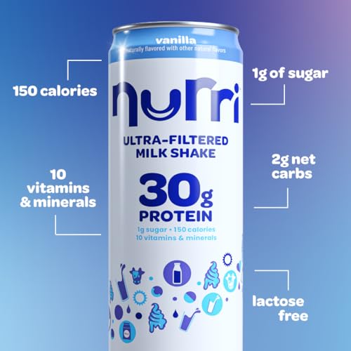 Nurri Ultra Filtered Milk Shake Vanilla, 11 fl oz, 12 Cans P71053