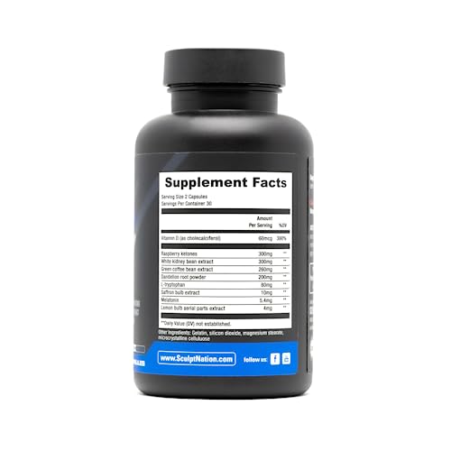 Sculpt Nation by V Shred Daytime Metabolism Support - 60 Veggie Pills, 2 Pack I40872
