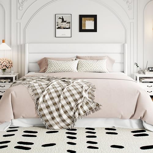 Allewie Full Size Lift Up Storage Bed with Wingback Headboard, Light Beige C85153