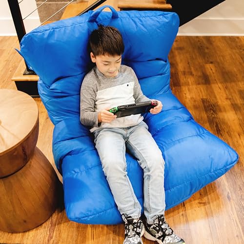 Big Joe Dorm Bean Bag Chair with Drink Holder, Black Smartmax, 3 ft Q1693