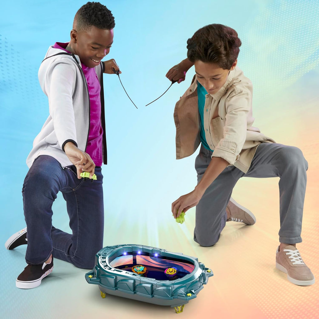 BEYBLADE Burst QuadStrike Light Ignite Battle Set Stadium with 2 Tops and 2 Launchers H83919