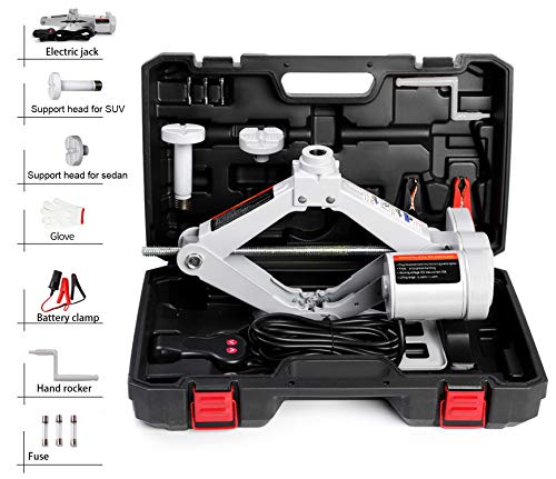 STANDTALL Electric Car Jack 3T 12V Scissor Floor Jack Set for Sedans and SUV Y29463