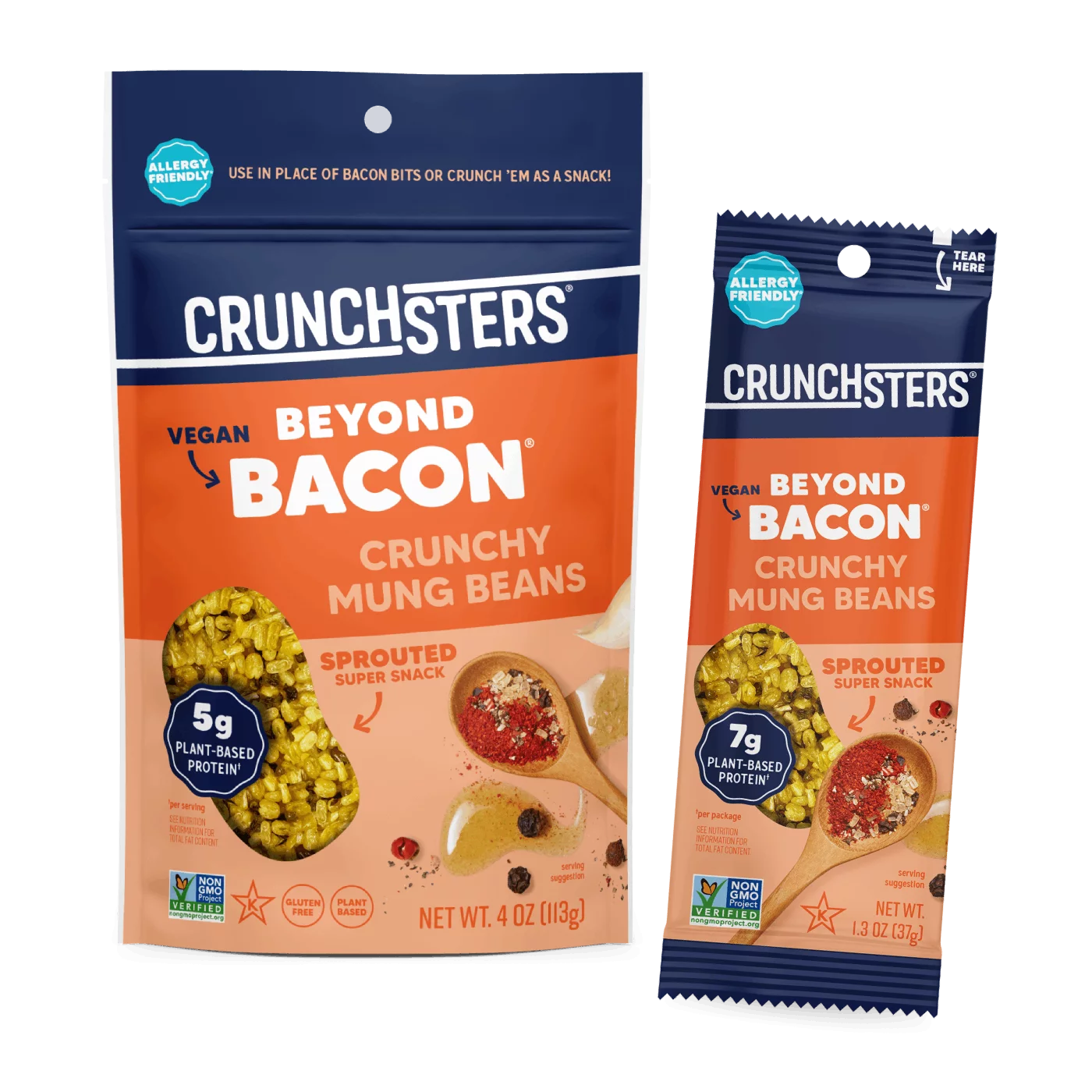 Crunchsters Sprouted Protein Snack Beyond Bacon 4oz 6-Pack W506797
