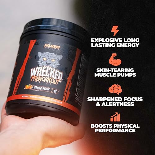 Wrecked Pre Workout Advanced Formula, 10g L-Citrulline, 6.4g Beta Alanine, 375mg Caffeine H8336