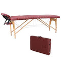 Professional Portable Folding Massage Table, 84 Inches 2 Folding Massage Bed Spa Bed with Carrying Bag, Table Heigh Adjustable Salon Bed Face Cradle Bed, Brown (t1)
