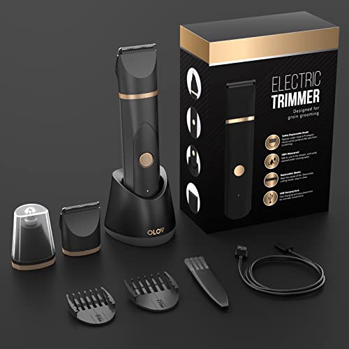 OLOV Electric Body Hair Trimmer for Men with Ceramic Blade, USB Recharge Dock G2443