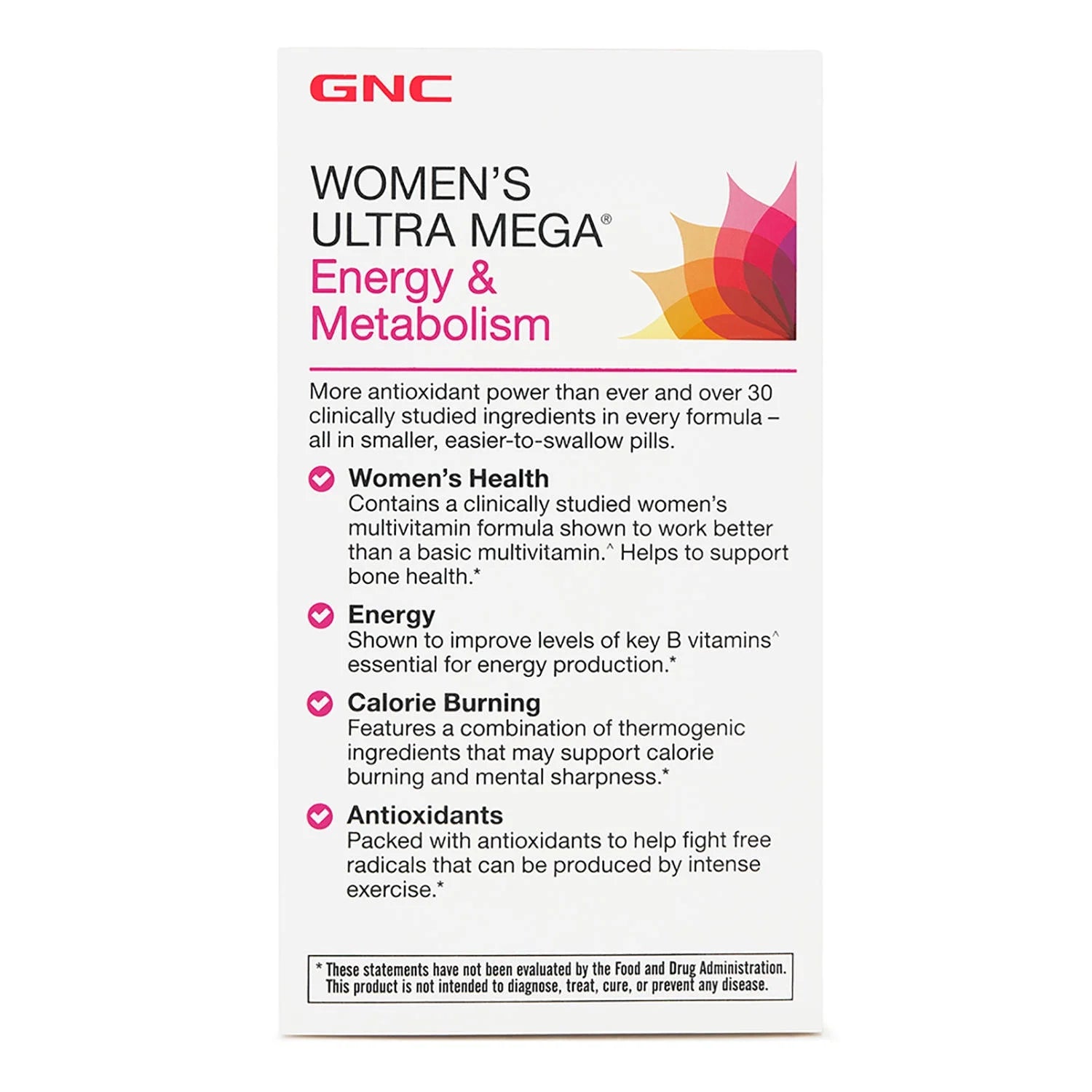 GNC Women's Ultra Mega Energy & Metabolism Multivitamin 180 ct. K421449