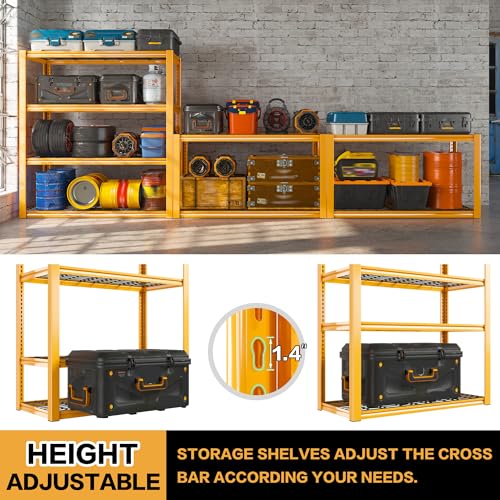 REIBII 40" W Garage Shelving 4-Tier Heavy Duty Adjustable Metal Shelves G342