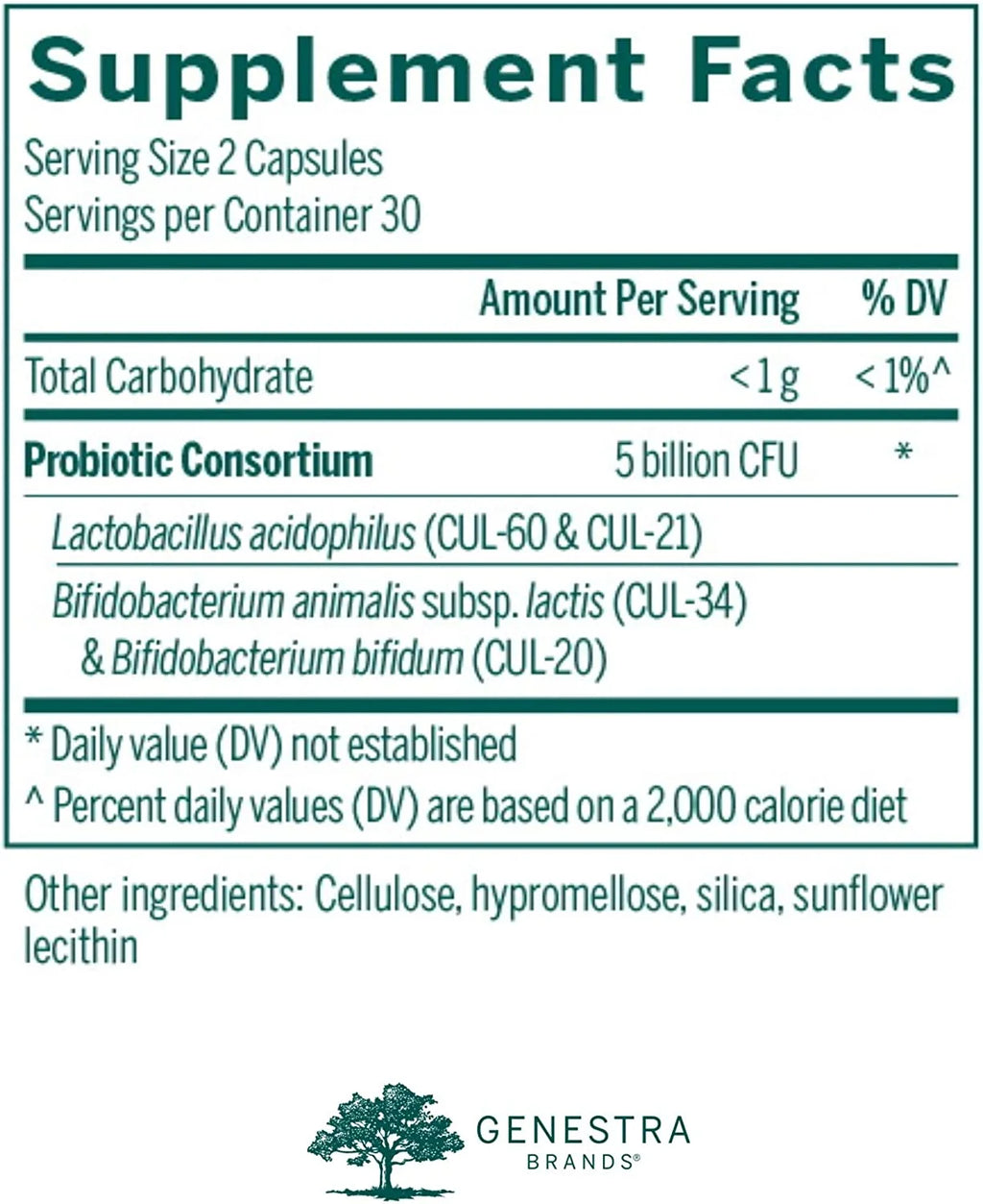 HMF Capsules Probiotic Formula for Healthy Gut Flora, 60 Count G3067