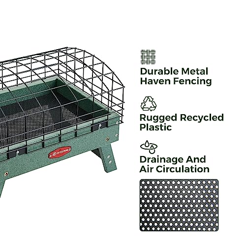 Kingsyard Squirrel Proof Bird Feeder for Outdoors, Recycled Plastic, Metal Caged, Blue R5415