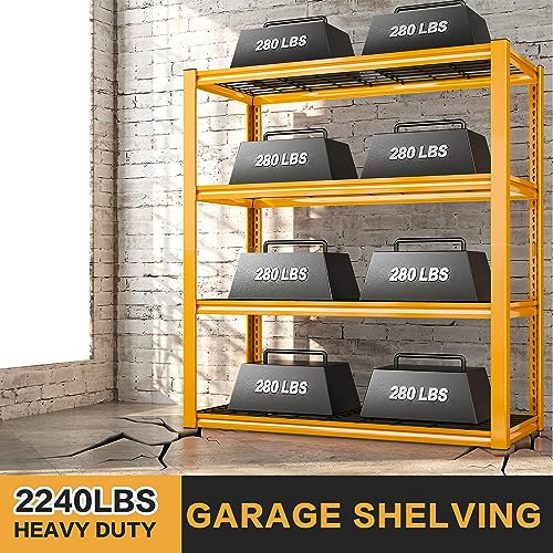 REIBII 40" W Garage Shelving 4-Tier Heavy Duty Adjustable Metal Shelves G342