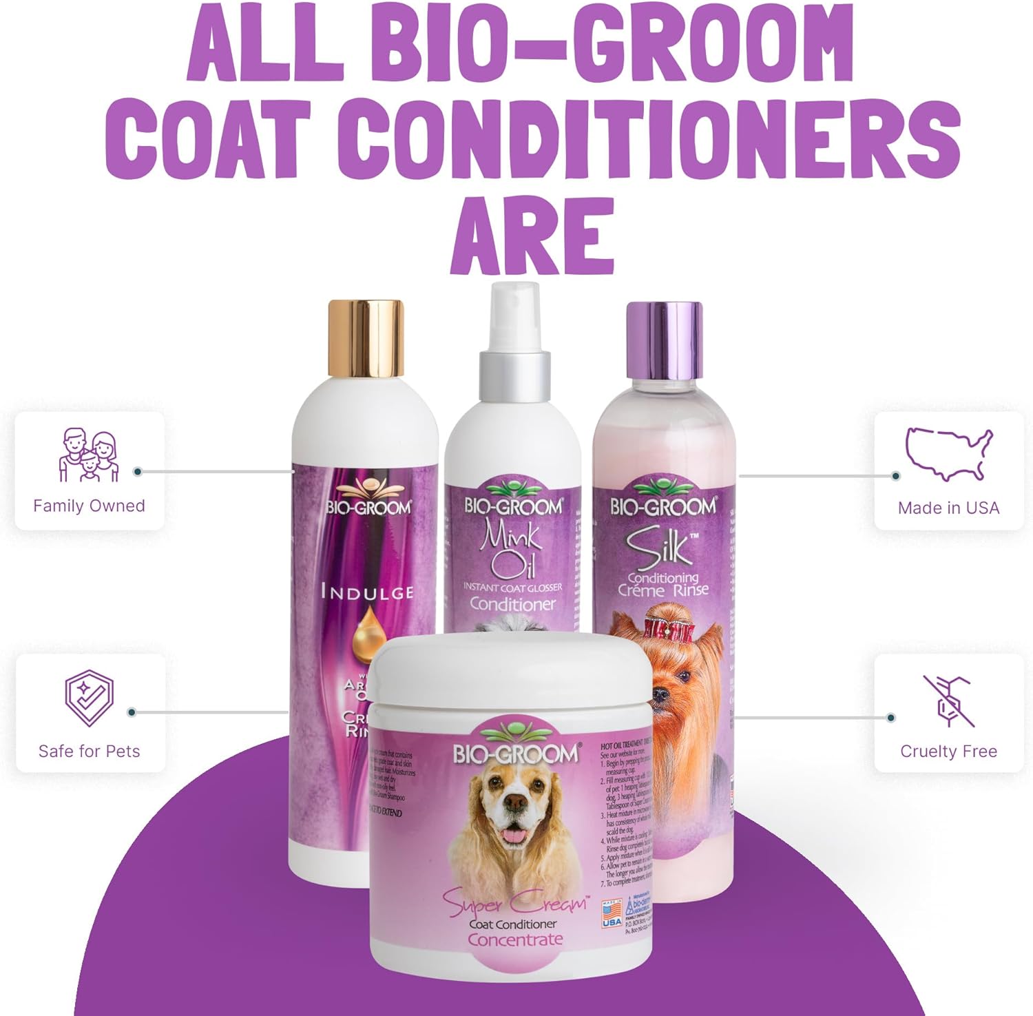 Bio-Groom Super White Shampoo and Silk Creme Rinse Conditioner for Dogs & Cats, Sensitive Skin, 12 Fl Oz X184403